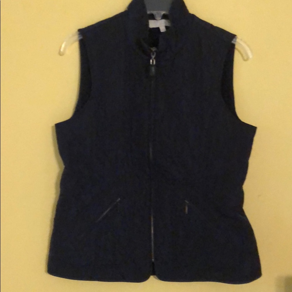 Talbots Navy blue quilted vest.